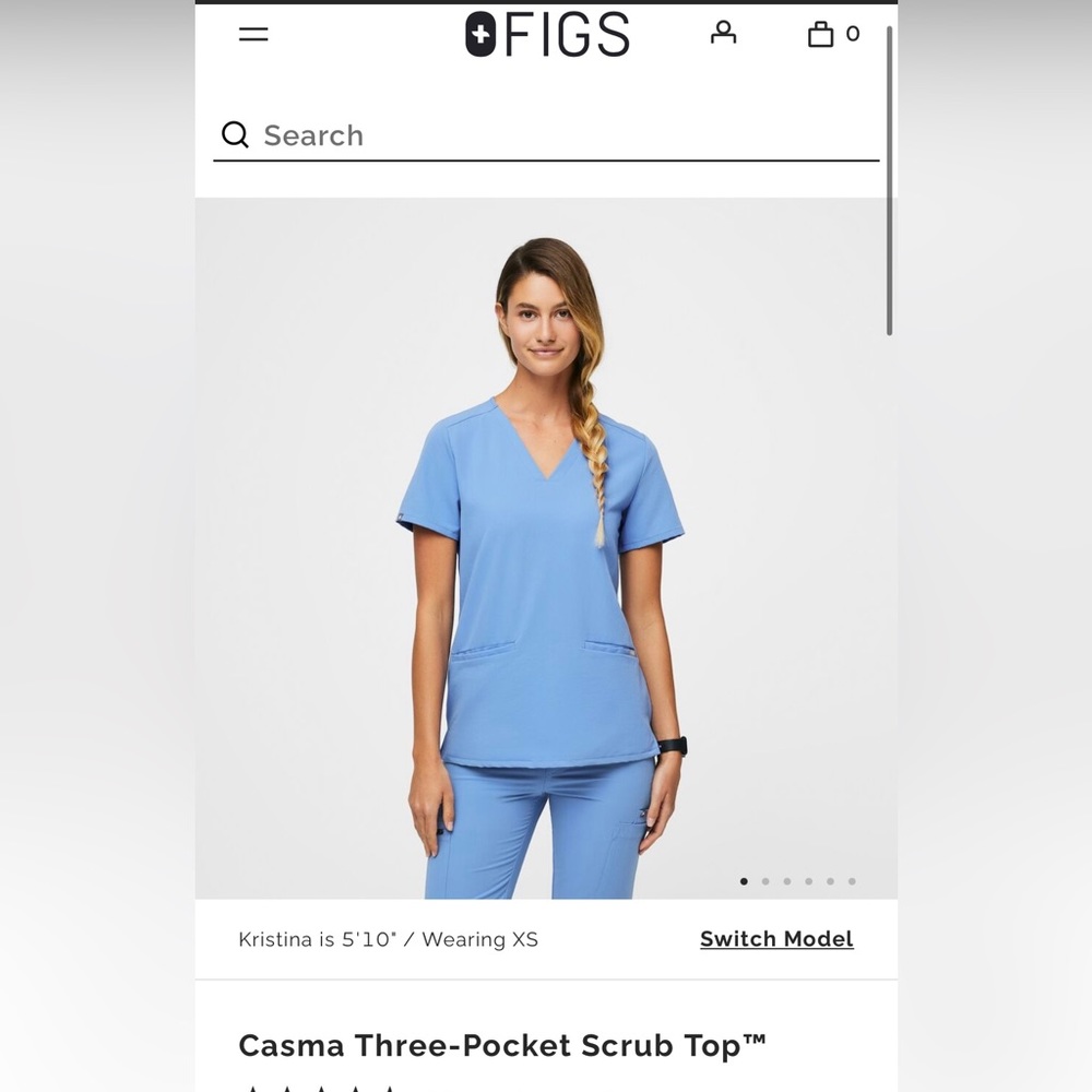 Figs 3 pocket scrub top